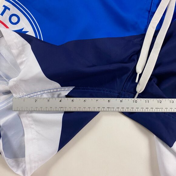 Men's Swim Board Shorts - Blue and White - Picture 12 of 12